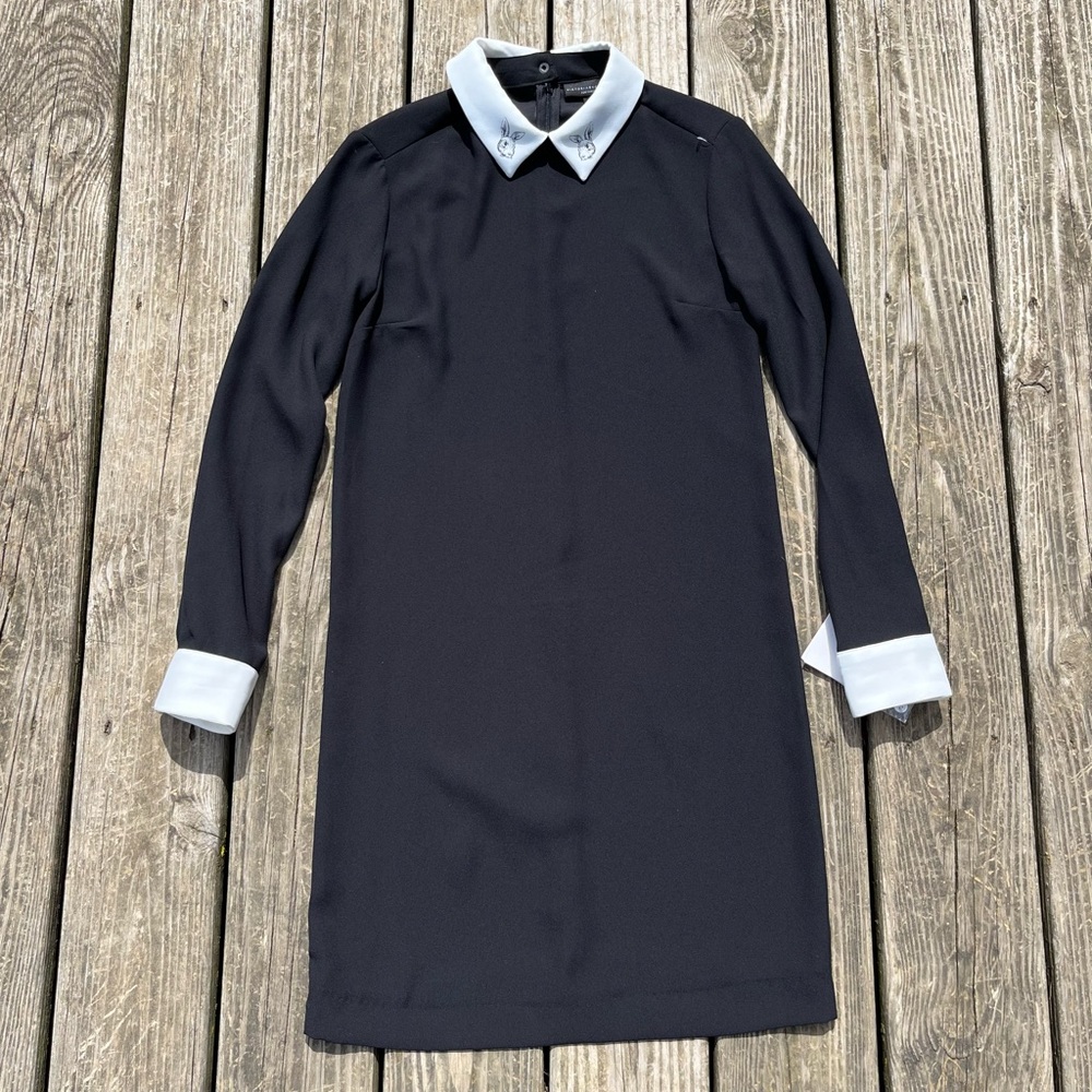 Victoria Beckham for Target Black Collared Bunny Shift Dress Size XS NWT - Picture 2 of 11